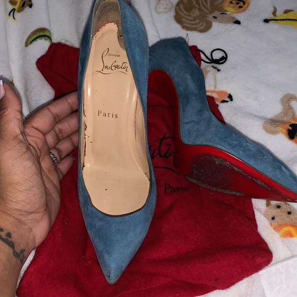 Christian Louboutins color blue USED !!!! Only one duster bag - Picture 2 of 10